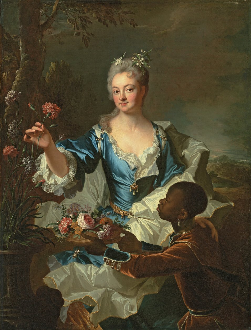 Portræt af Hyacinthe-Sophie de Beschanel-Nointel, Marquise de Louville af Hyacinthe Francois Rigaud