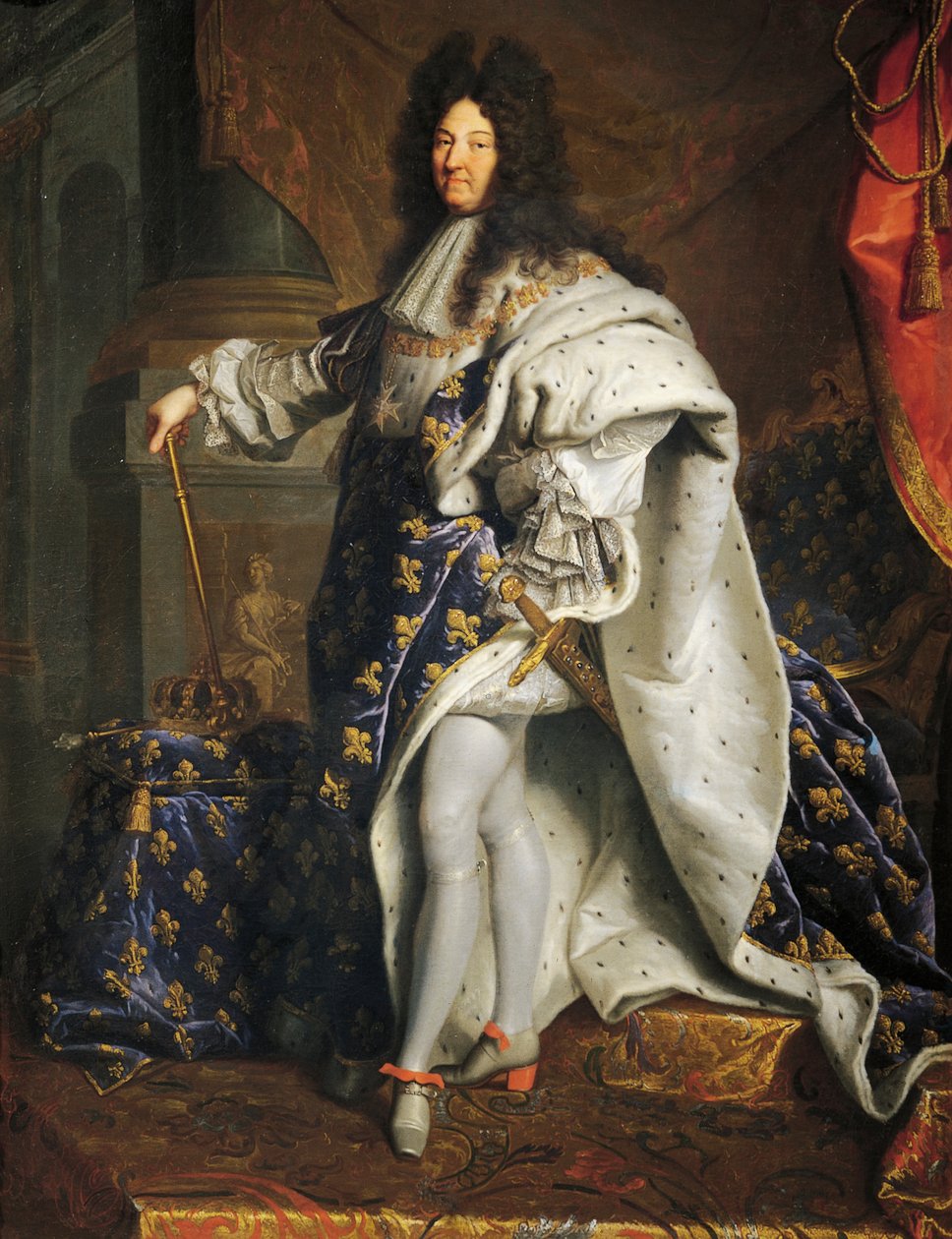 Portræt af Ludvig XIV af Frankrig, kendt som Ludvig den Store eller Solkongen (1638-1715), maleri af Hyancinthe Rigaud (1659-1743) af Hyacinthe Francois Rigaud