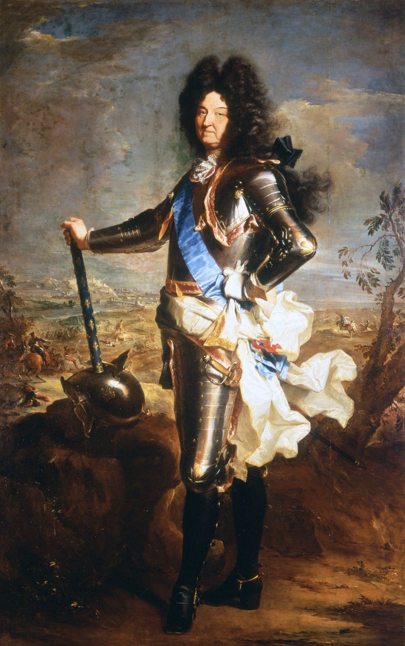Portræt af Ludvig XIV, Solkongen (1638 - 1715). Olie af Hyacinthe Rigaud, udnævnt til portrættegner af kongen. af Hyacinthe Francois Rigaud