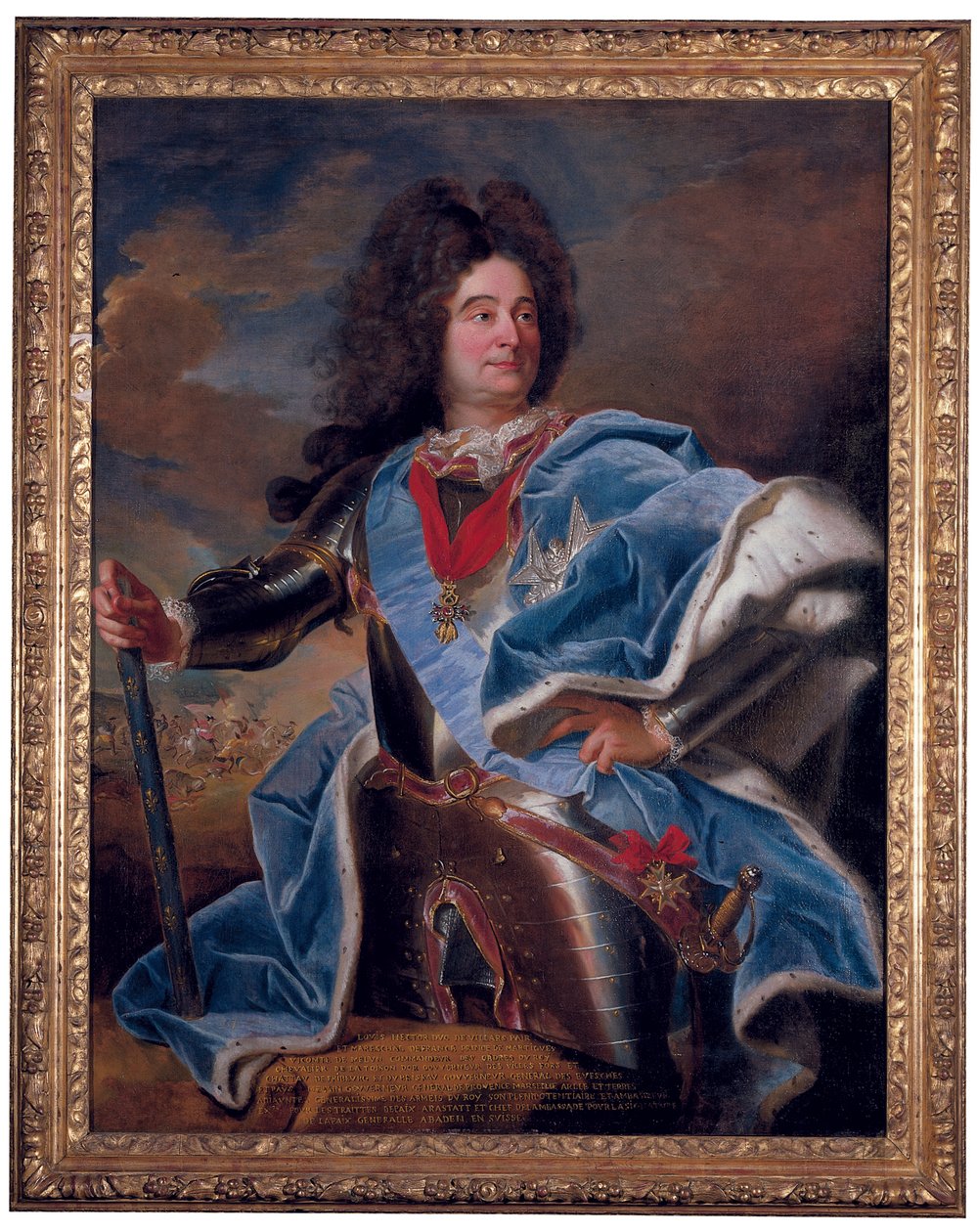 Portræt af Duc de Villars af Hyacinthe Francois Rigaud