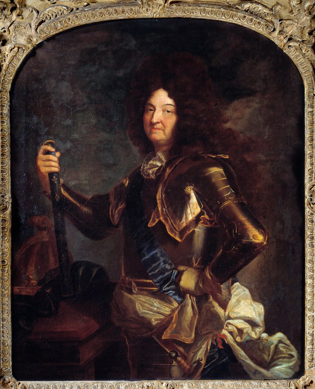 Portræt af kongen af Frankrig Louis XIV (1638-1715), i rustning Maleri af Hyacinthe Rigaud (1659-1743) 1700-tallet søn. 2,21x1,3 m af Hyacinthe Francois Rigaud