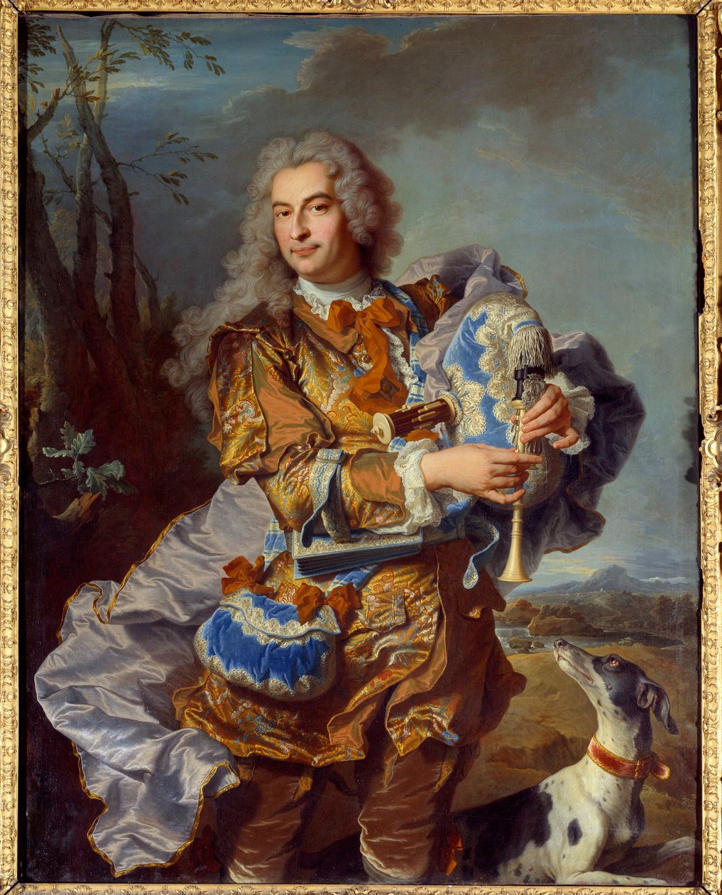 Portræt af præsidenten en morter af Gueidan i Celadon eller musettespiller Maleri af Hyacinthe Rigaud (1659-1743) 1735 Søn. 1,46x1,33 m Gaspard Aix en Provence, Musee Granet af Hyacinthe Francois Rigaud