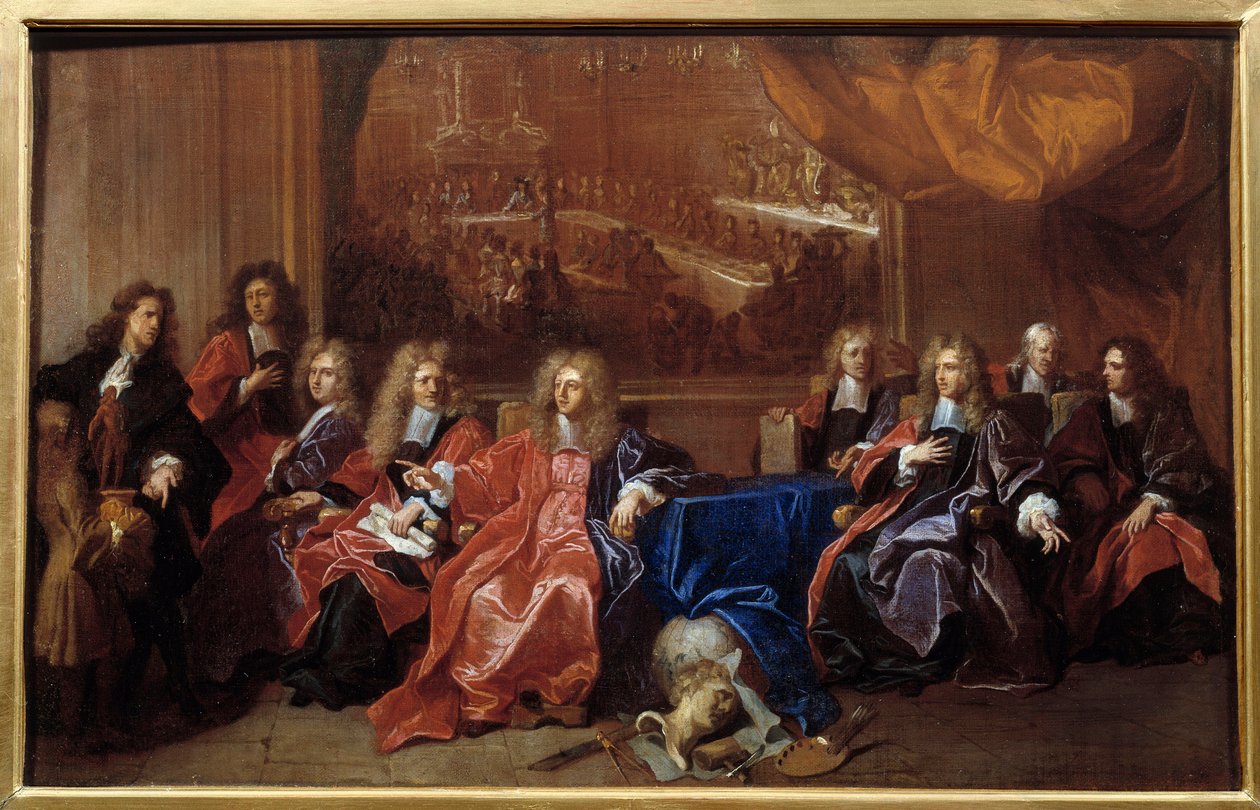 Prevoten og echevinerne fra byen Paris, der overvejer fejringen af den middag, der blev tilbudt Ludvig XIV på Hotel de Ville efter hans krig i 1687. Maleri af Hyacinthe Rigaud (1659-1743) af Hyacinthe Francois Rigaud