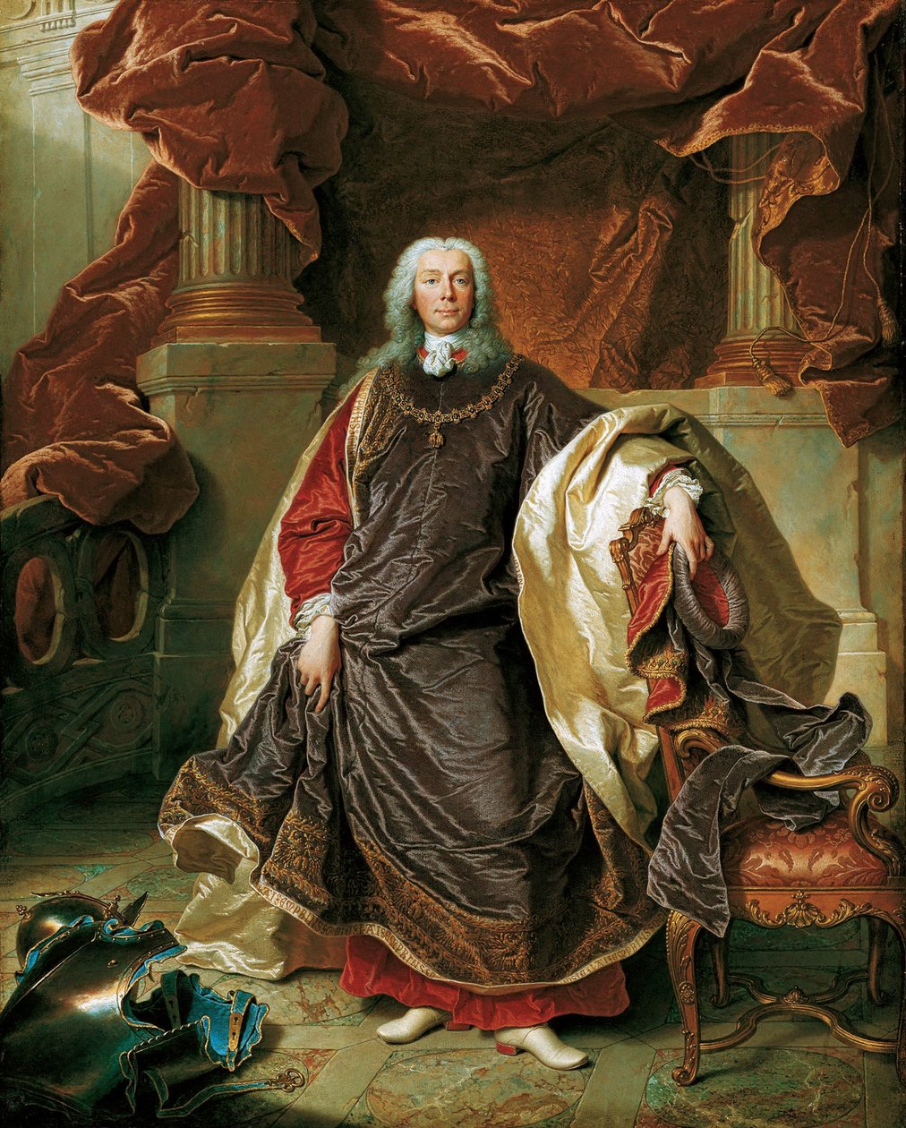 Portræt af prins Joseph Wenzel I af Liechtenstein 1696-1772, 1740. af Hyacinthe François Honoré Rigaud