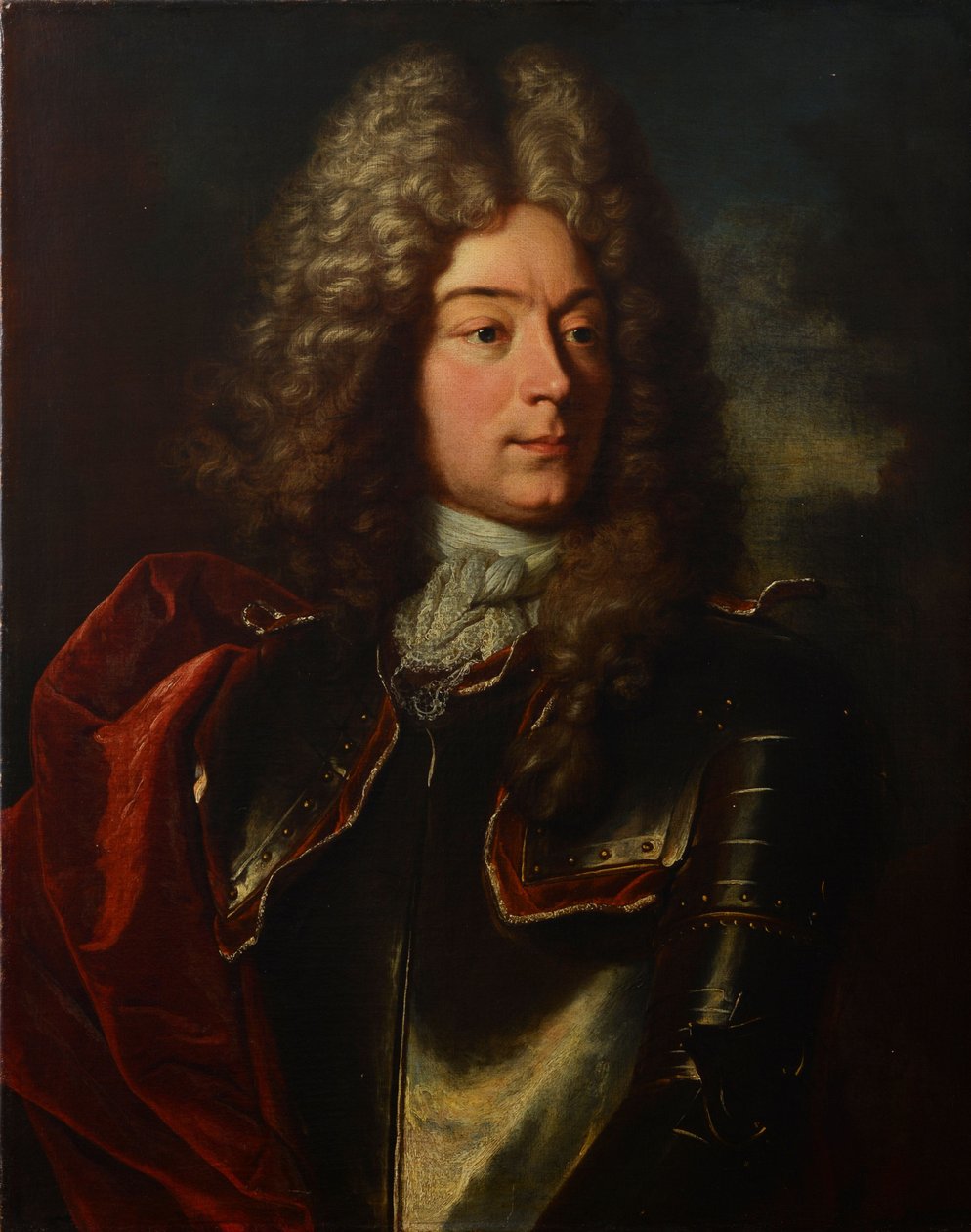 Tysk: Portræt af Johann Frisching (1668-1726), medejer af Rümligen, officer, foged i Metzgern. af Hyacinthe Rigaud