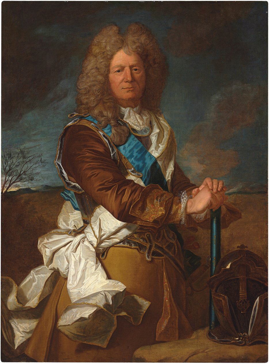 Portræt af Sebastien Le Prestre, Marquis de Vauban, marskal af Frankrig, iført ordenen Saint Esprit af Hyacinthe Francois Rigaud