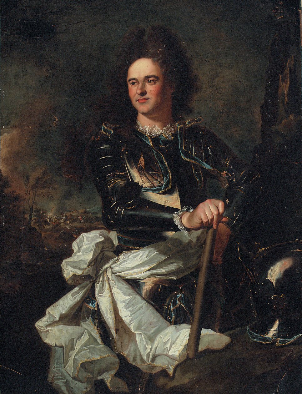 Portræt af Comte d"Evreux, med en marskalstav og skærf af Saint Esprit-ordenen af Hyacinthe Francois Rigaud