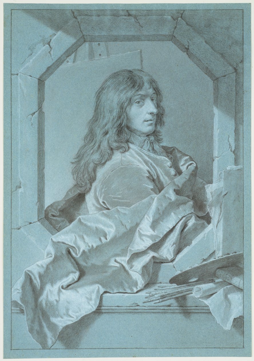 Portræt af maleren Sébastien Bourdon af Hyacinthe Rigaud
