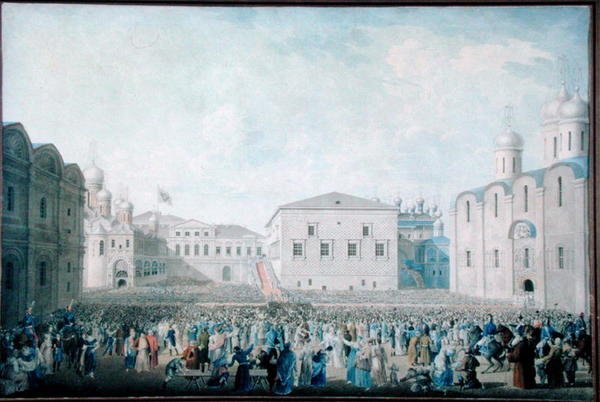 Den store modtagelse af Alexander I (1777-1825) i Kreml den 15. august 1816 af I.A. Lavrov
