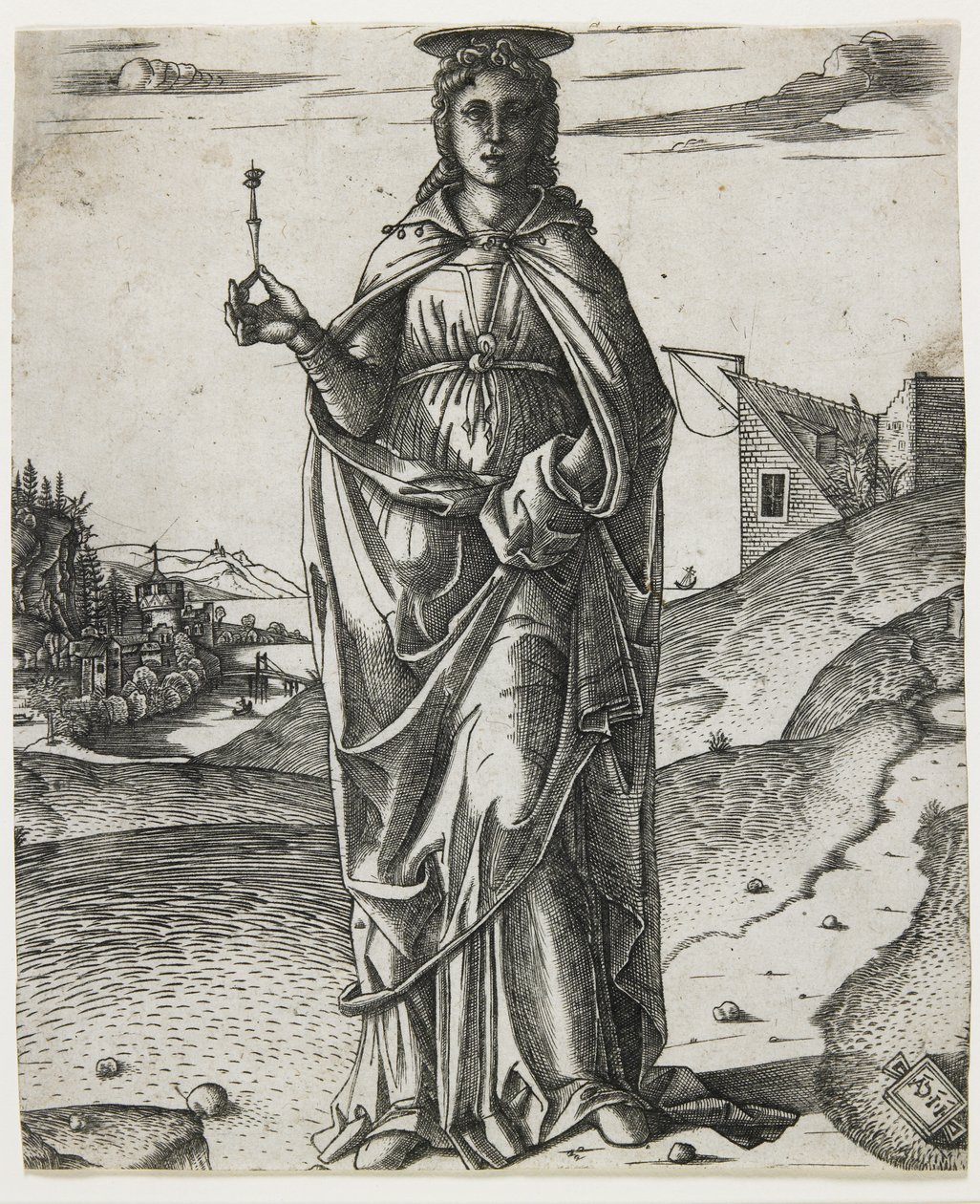 Saint Lucy, ca. 1510 (gravering) af I.I.C.A. Master