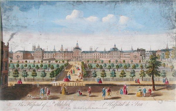 Bethlehem Hospital, graveret af T. Bonles af I. (after) Maurer