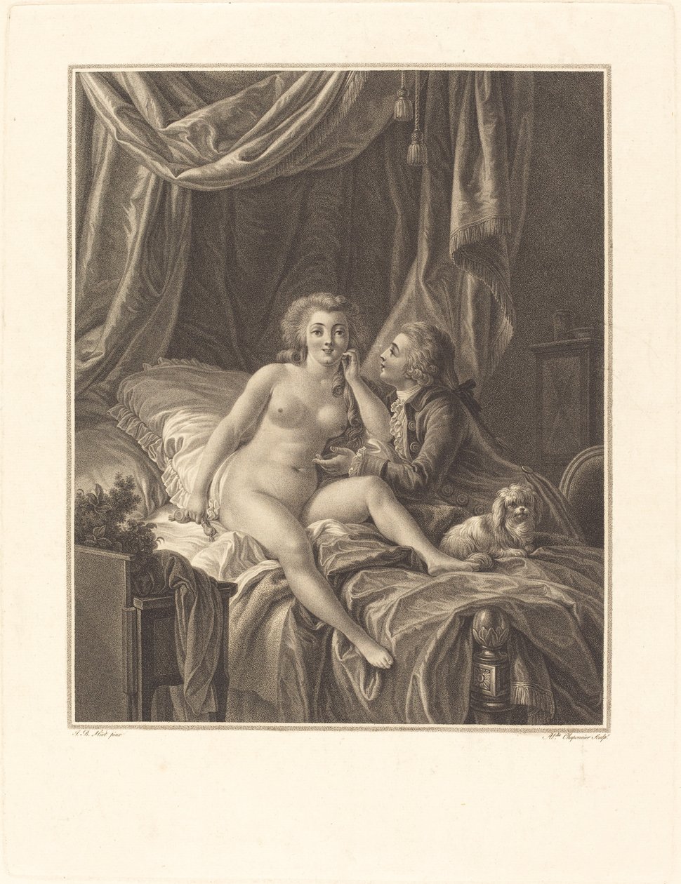 Det, der er godt at tage, er godt at beholde af I Alexandre Chaponnier after Jean Baptiste Hüet