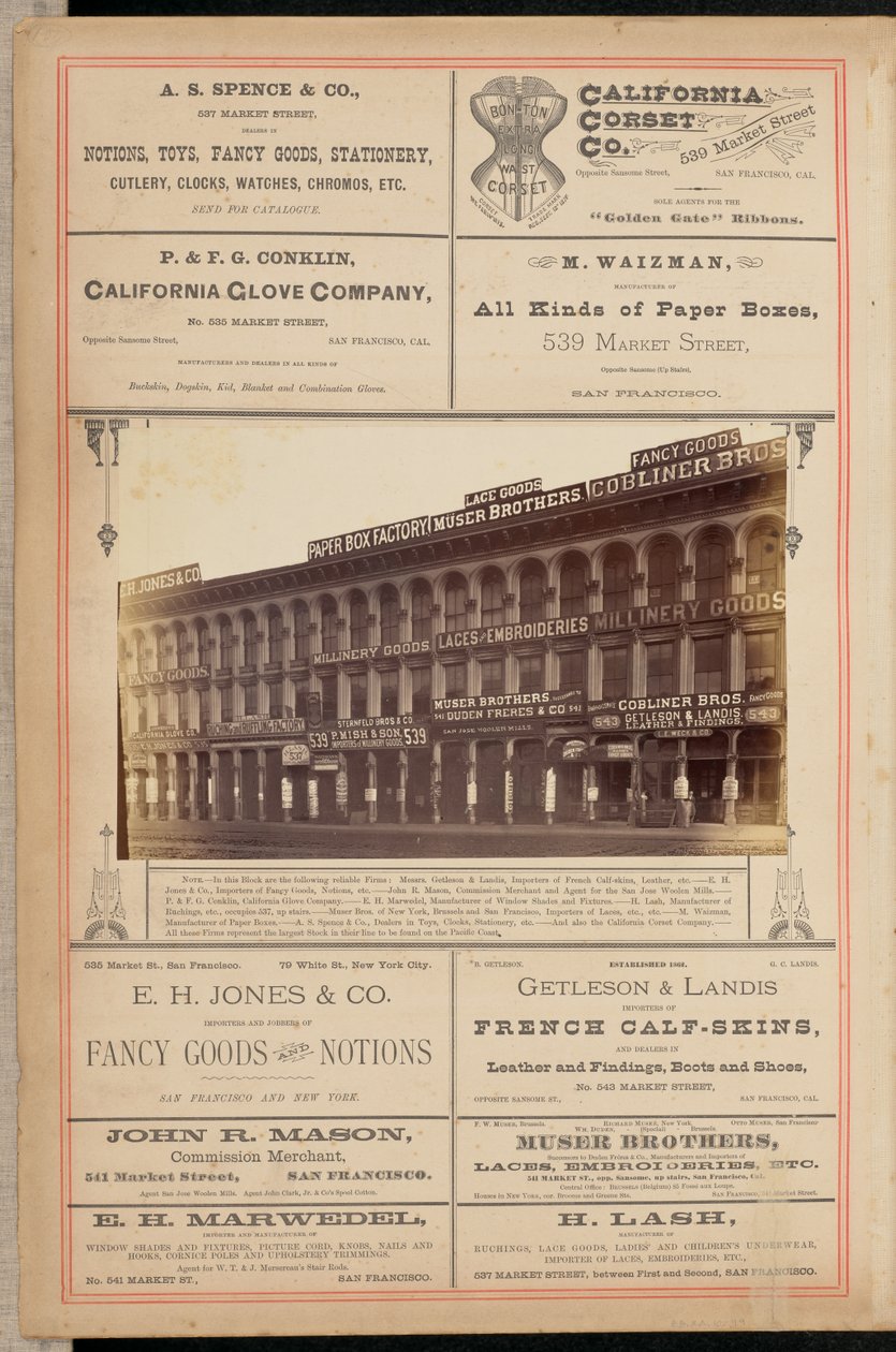 [Bygning på Market Street, San Francisco] af I. W. Taber