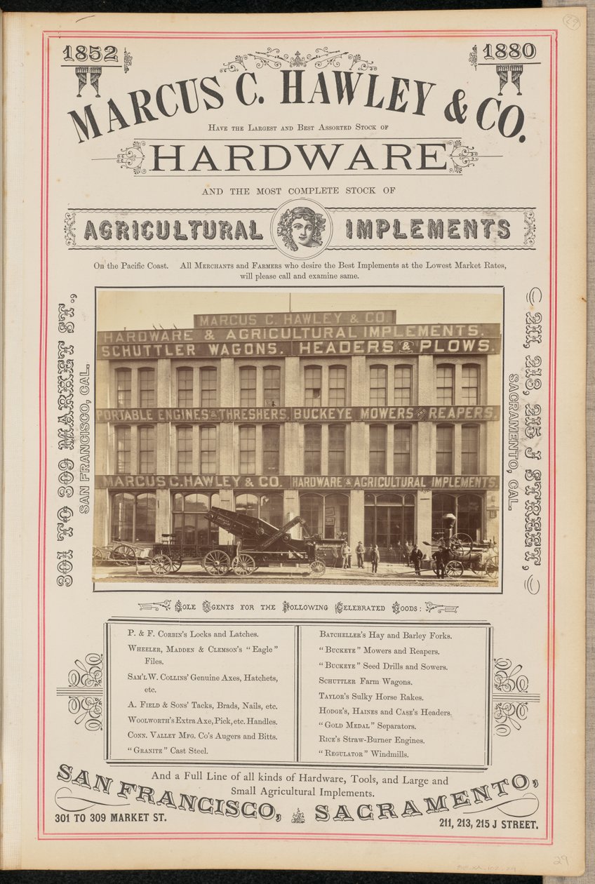[Marcus C. Hawley and Company, San Francisco]. af I. W. Taber