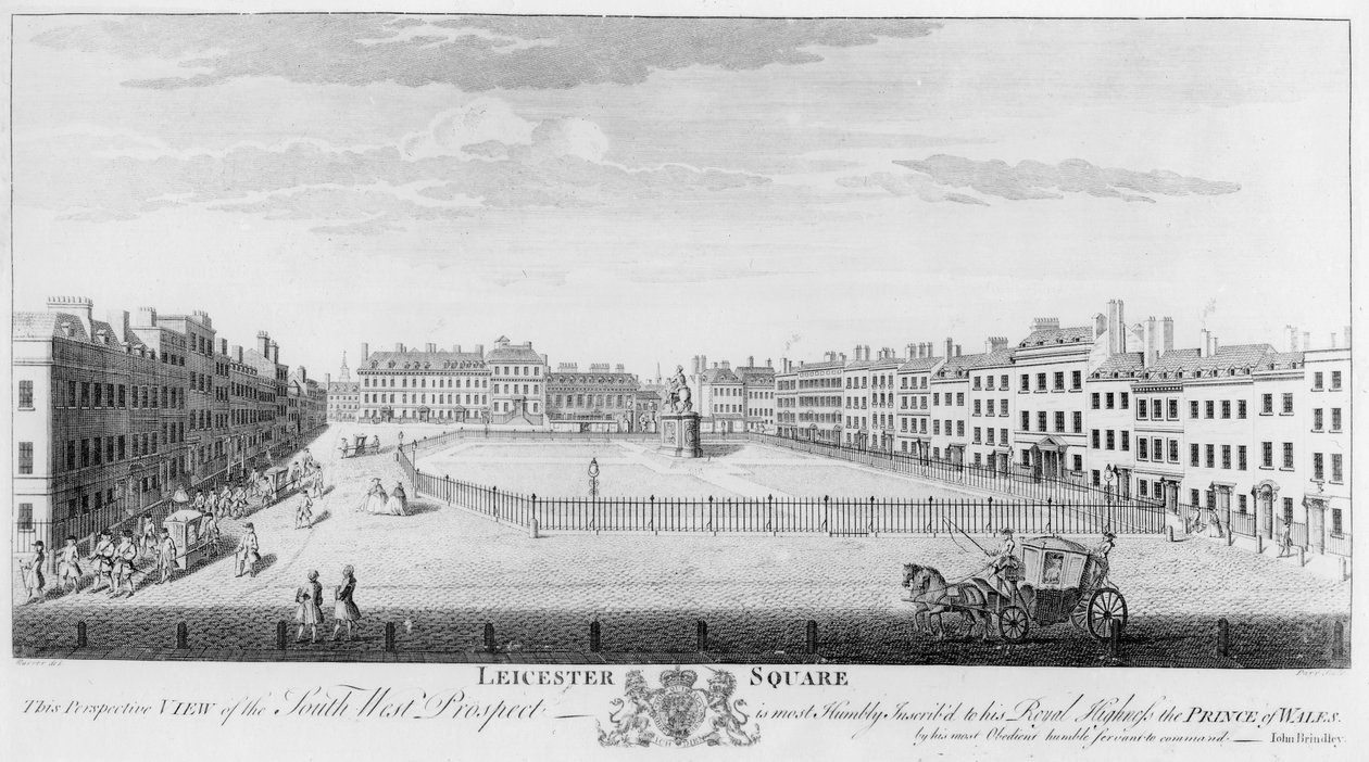 Leicester Square, 1753 af I. after Maurer