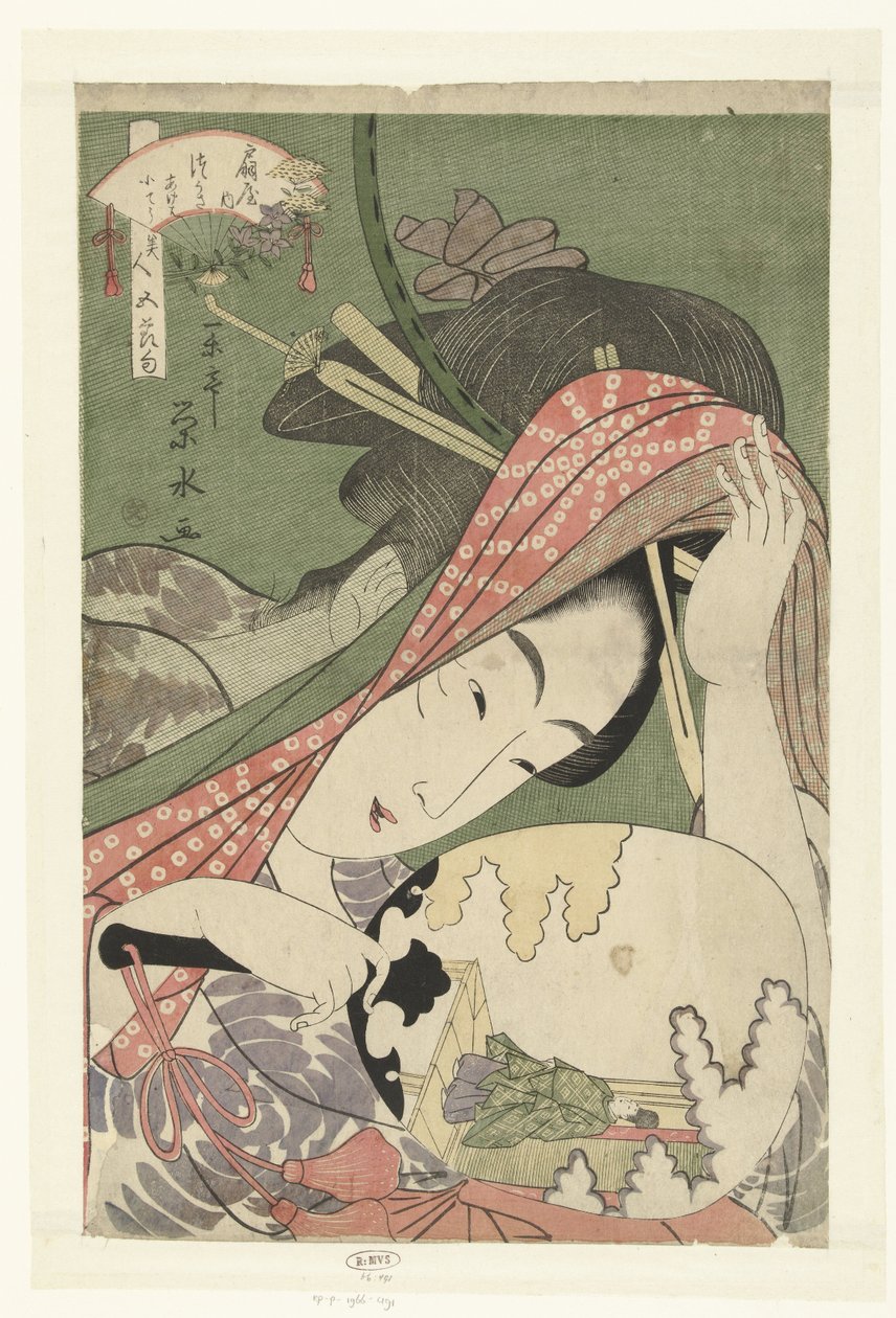 Kurtisane Tsukasa fra Ogiya-huset Ogiya uchi Tsukasa (titel på objekt) Beautys and the Five Festivals (serietitel) Bijin gosekku (serietitel på objekt) af Ichirakutei Eisui