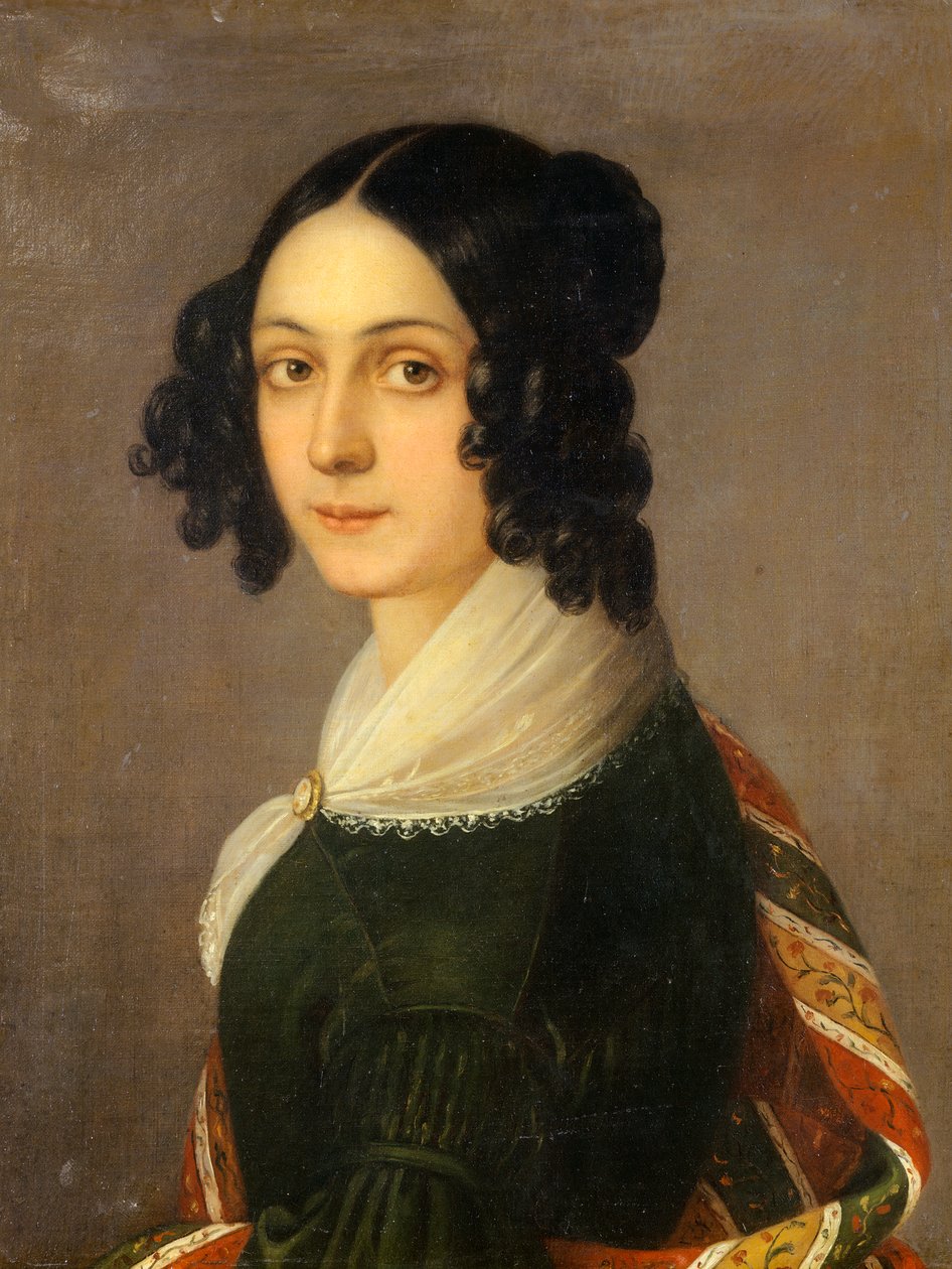 Selvportræt, af Ida Botti Scifoni (1812-1844), olie på lærred, 60x47 cm af Ida Botti Scifoni
