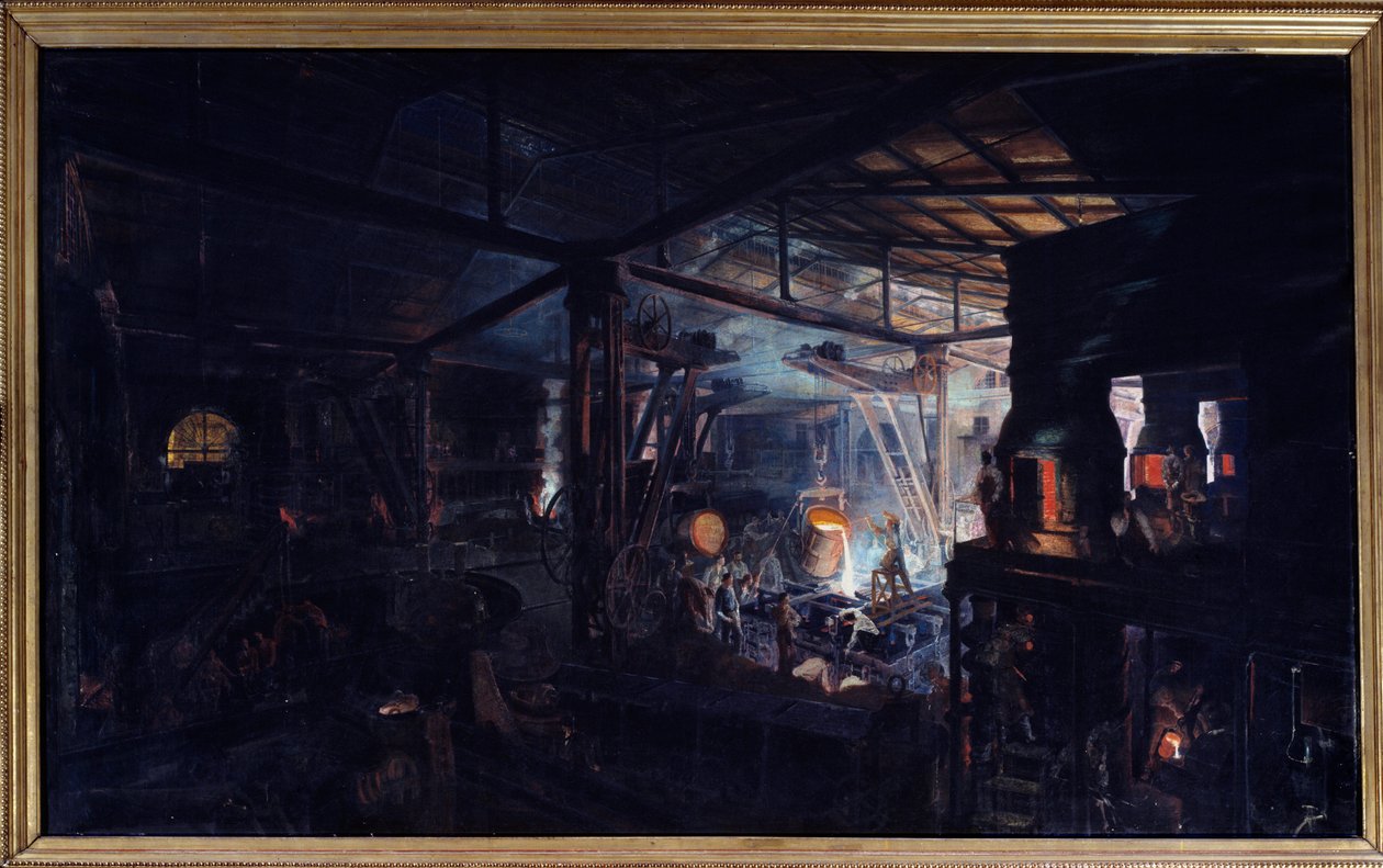 Støbejern med digel. Maleri af Francois Bonhomme (1809 - 1881) af Ignace Francois Bonhomme
