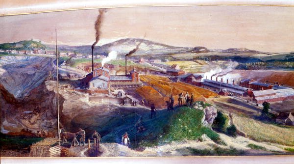 Industrielt landskab i Blanzy-kulområdet, Saone-et-Loire af Ignace Francois Bonhomme