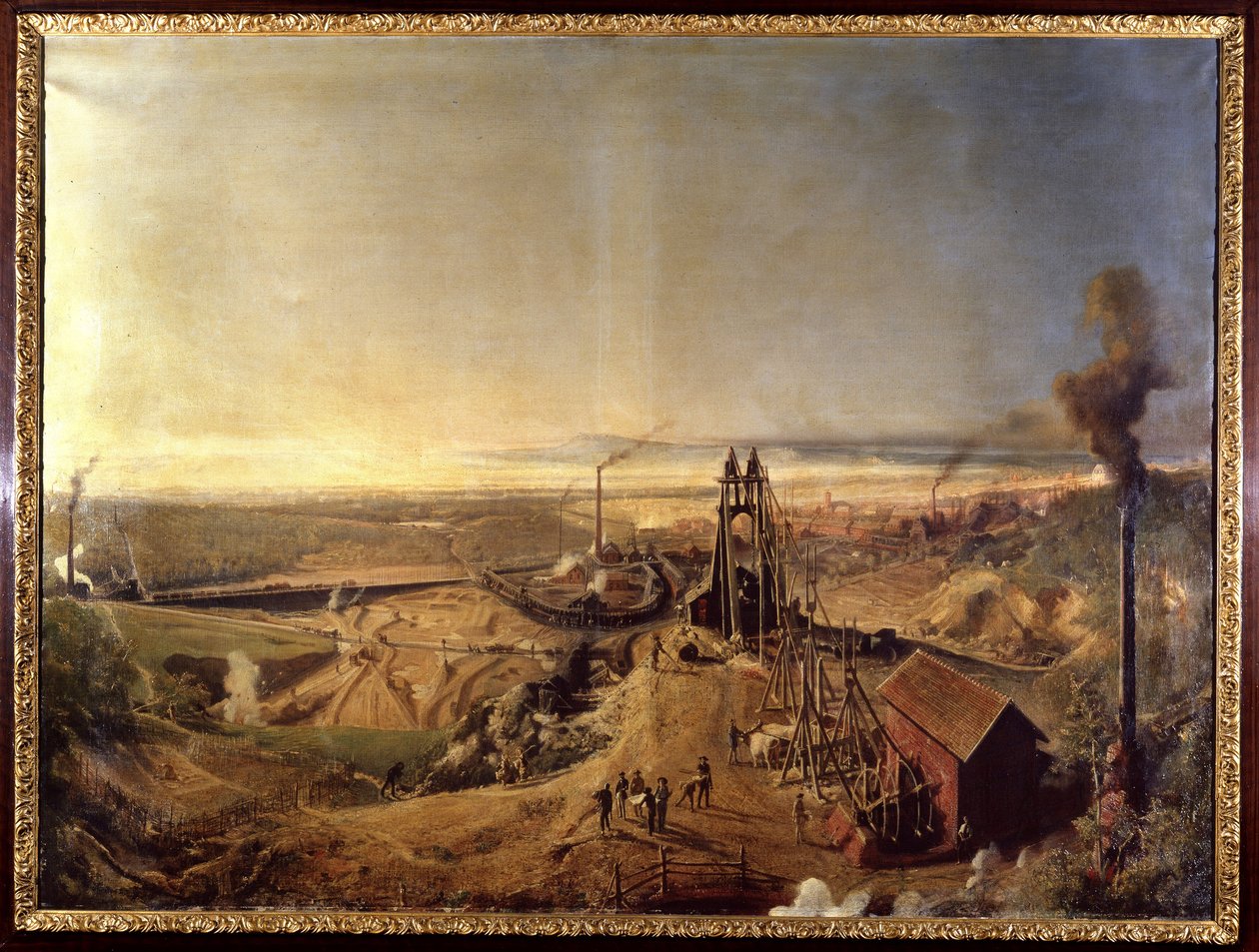 Montchanin lermine og kælder. Maleri af Francis Bonhomme af Ignace Francois Bonhomme