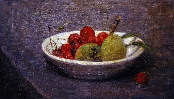 Kirsebær og mandler (olie på lærred) af Ignace Henri Jean Fantin Latour