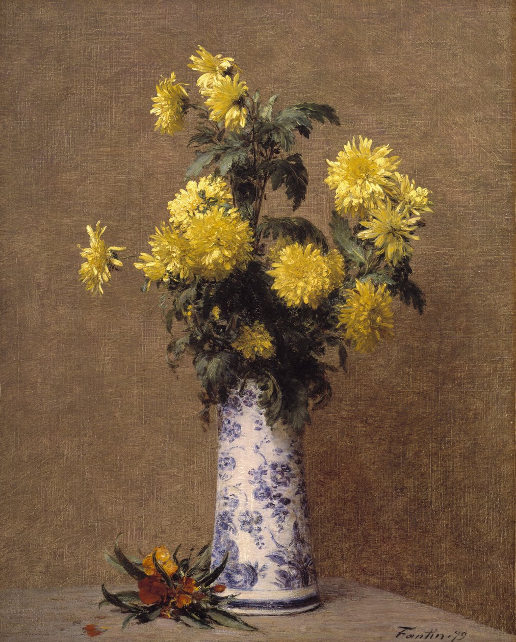 Krysantemum af Ignace Henri Jean Fantin-Latour
