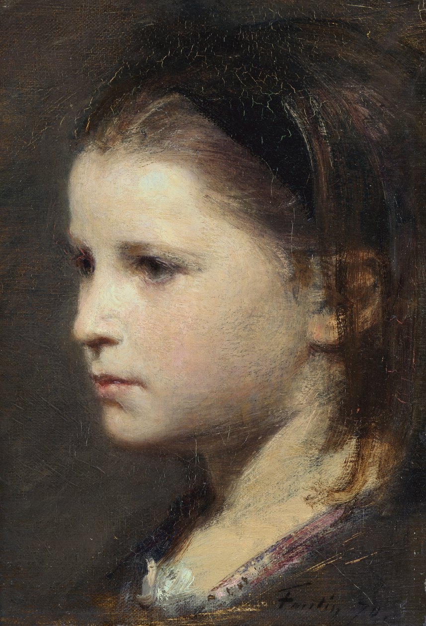 Hovedet af en ung pige af Ignace Henri Jean Fantin Latour