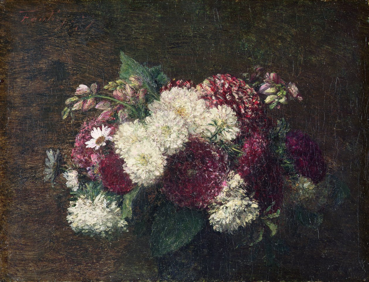 Rund buket af Ignace Henri Jean Fantin Latour