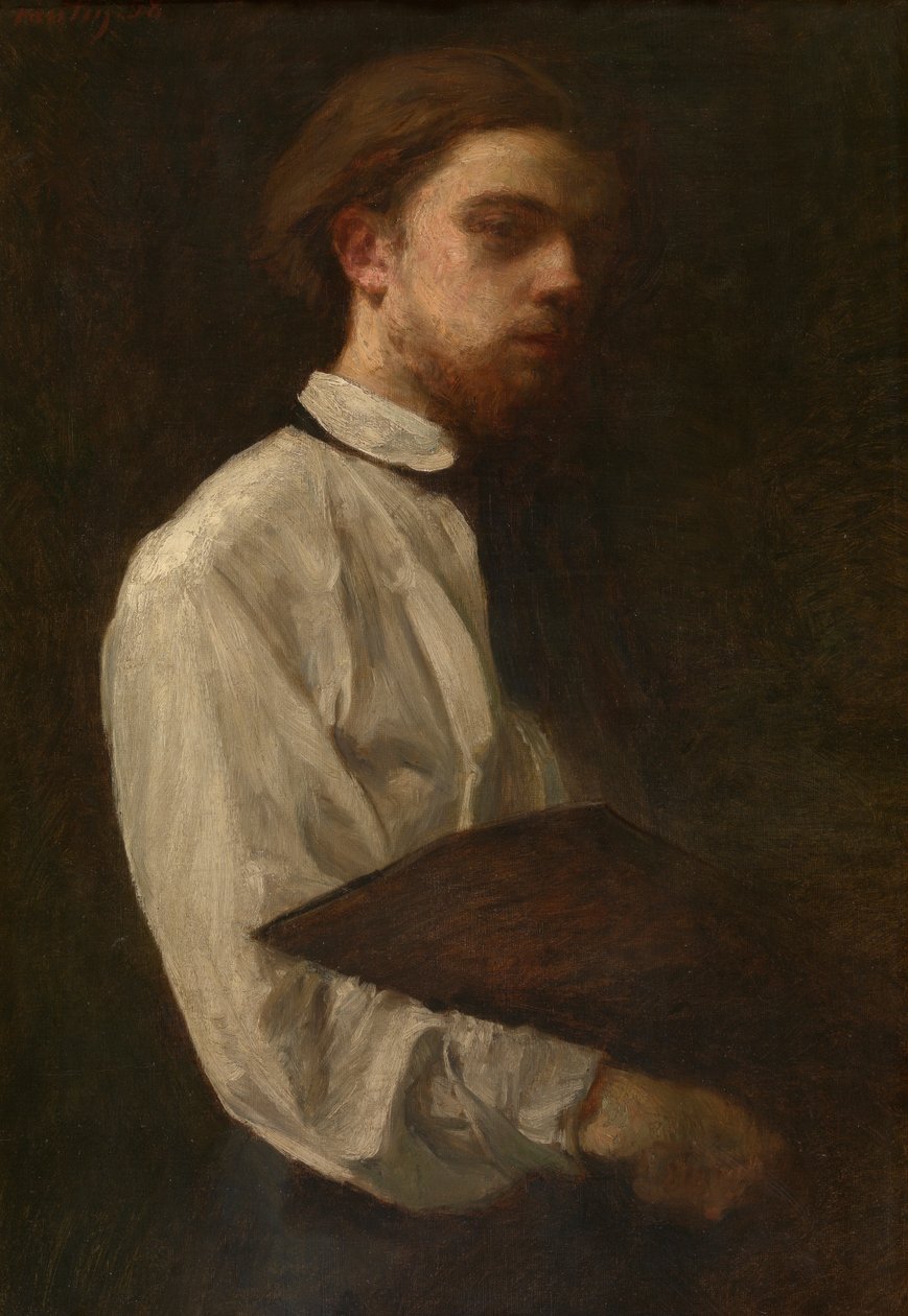 Selvportræt (olie på lærred) af Ignace Henri Jean Fantin Latour