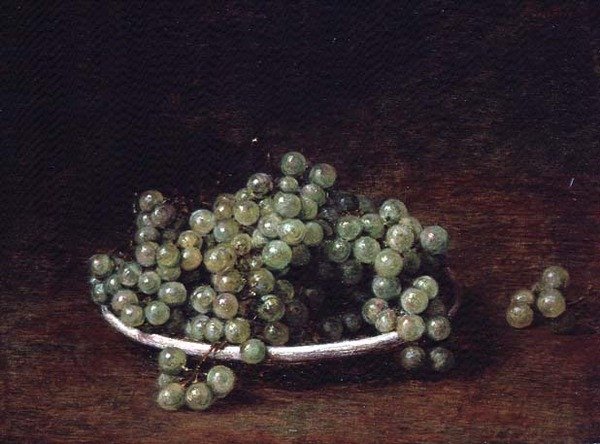 Stilleben af små druer af Ignace Henri Jean Fantin Latour