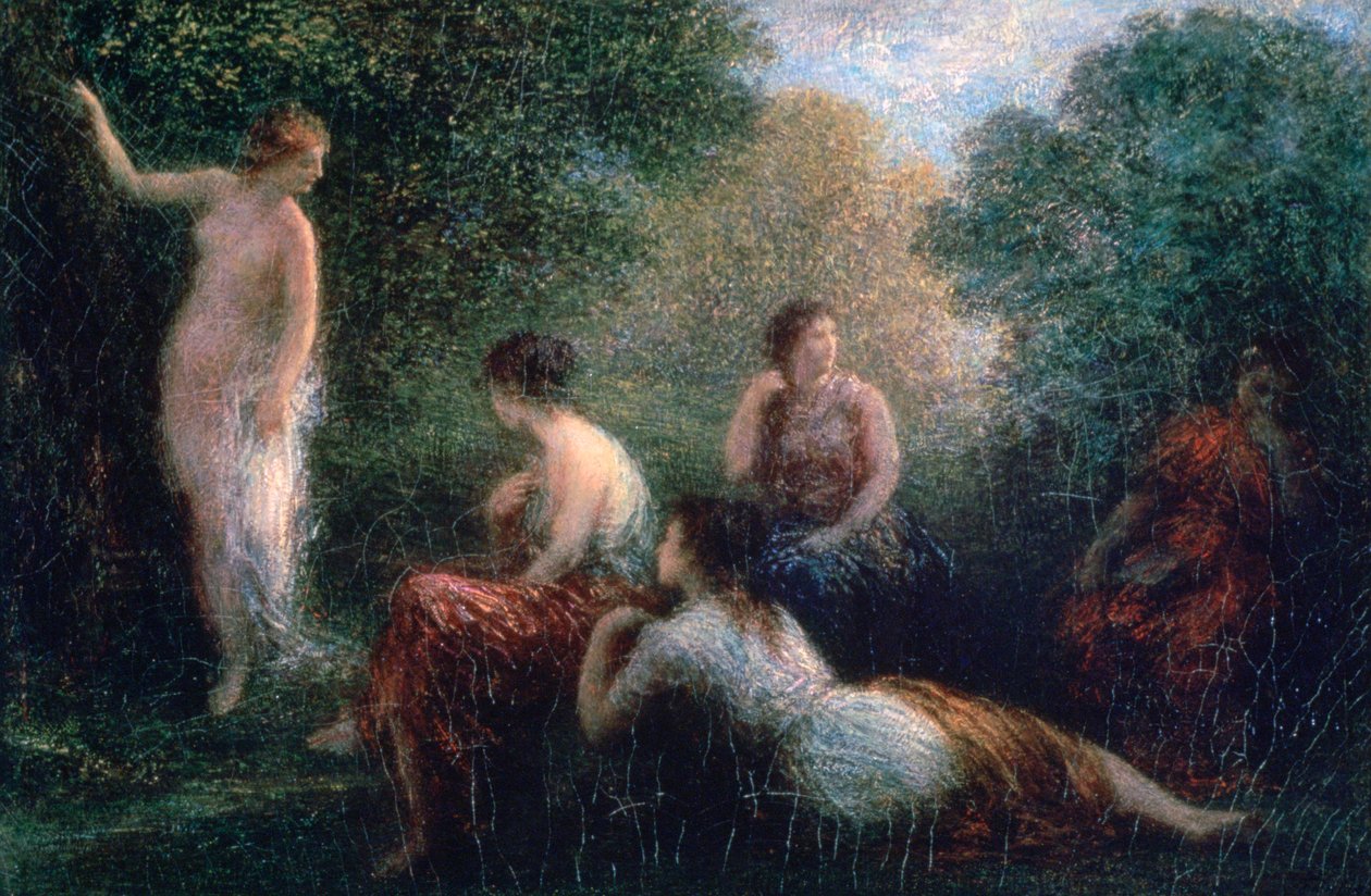Arcadia, kvindebadende, 1836-1904 af Ignace Henri Jean Fantin Latour