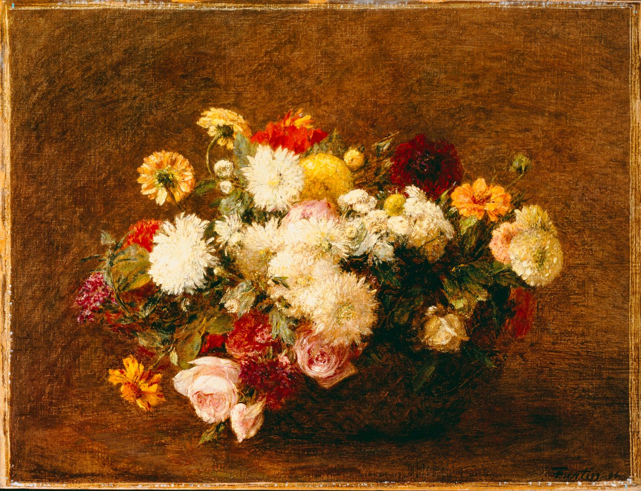 Buket blomster, 1894 af Ignace Henri Jean Fantin Latour