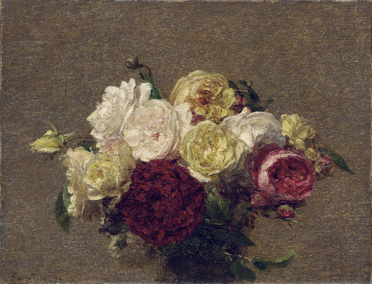 Buket roser, 1879 af Ignace Henri Jean Fantin Latour