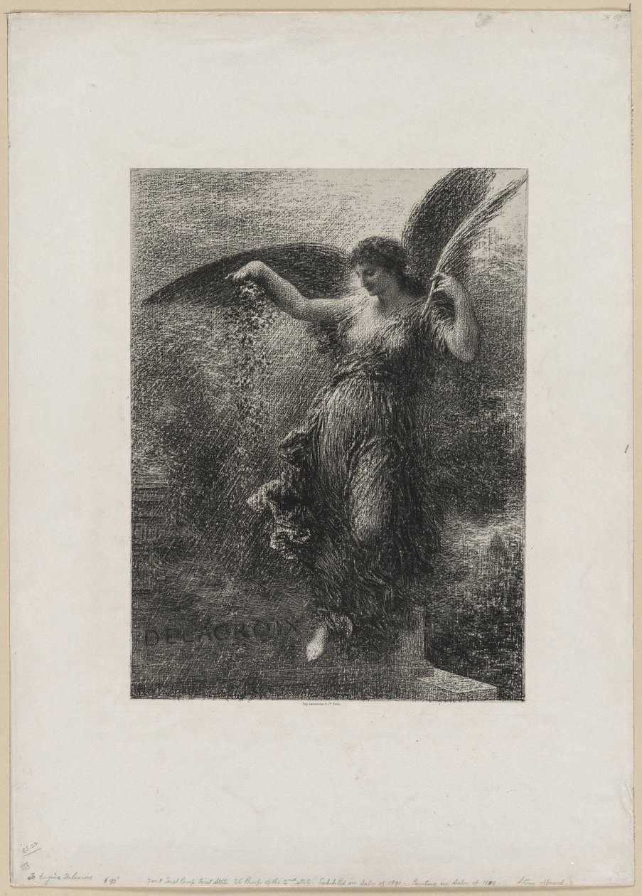 Til Eugene Delacroix, 1890. af Ignace Henri Jean Fantin Latour
