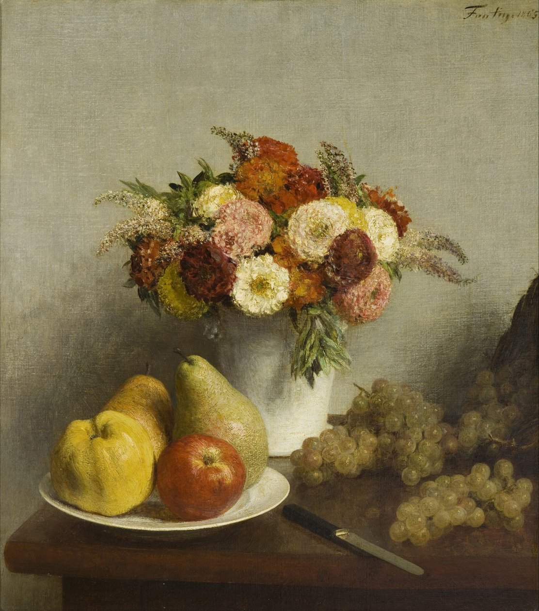 Blomster og Frugt, 1865 af Ignace Henri Jean Fantin Latour