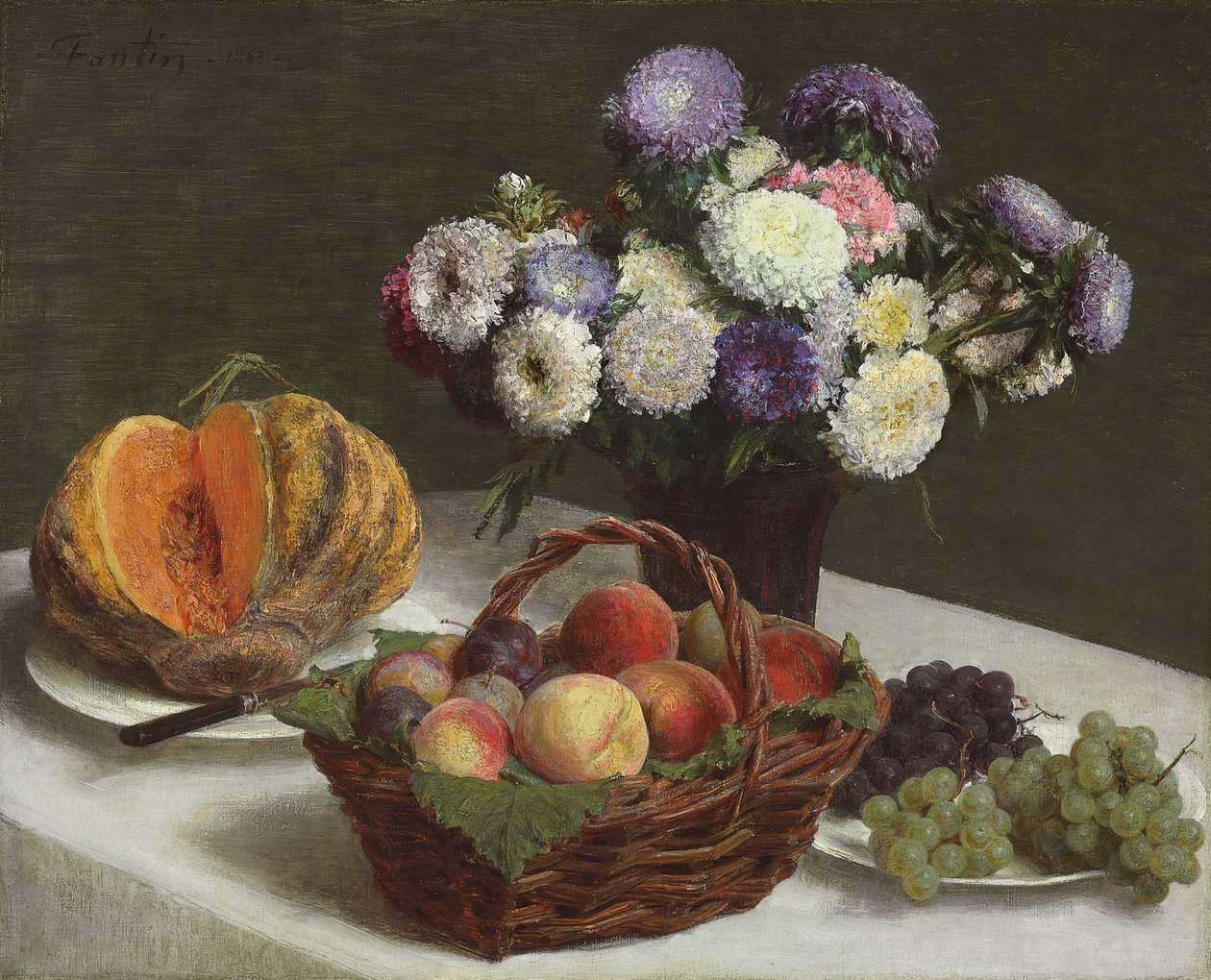 Blomster og Frugter, 1865 af Ignace Henri Jean Fantin Latour