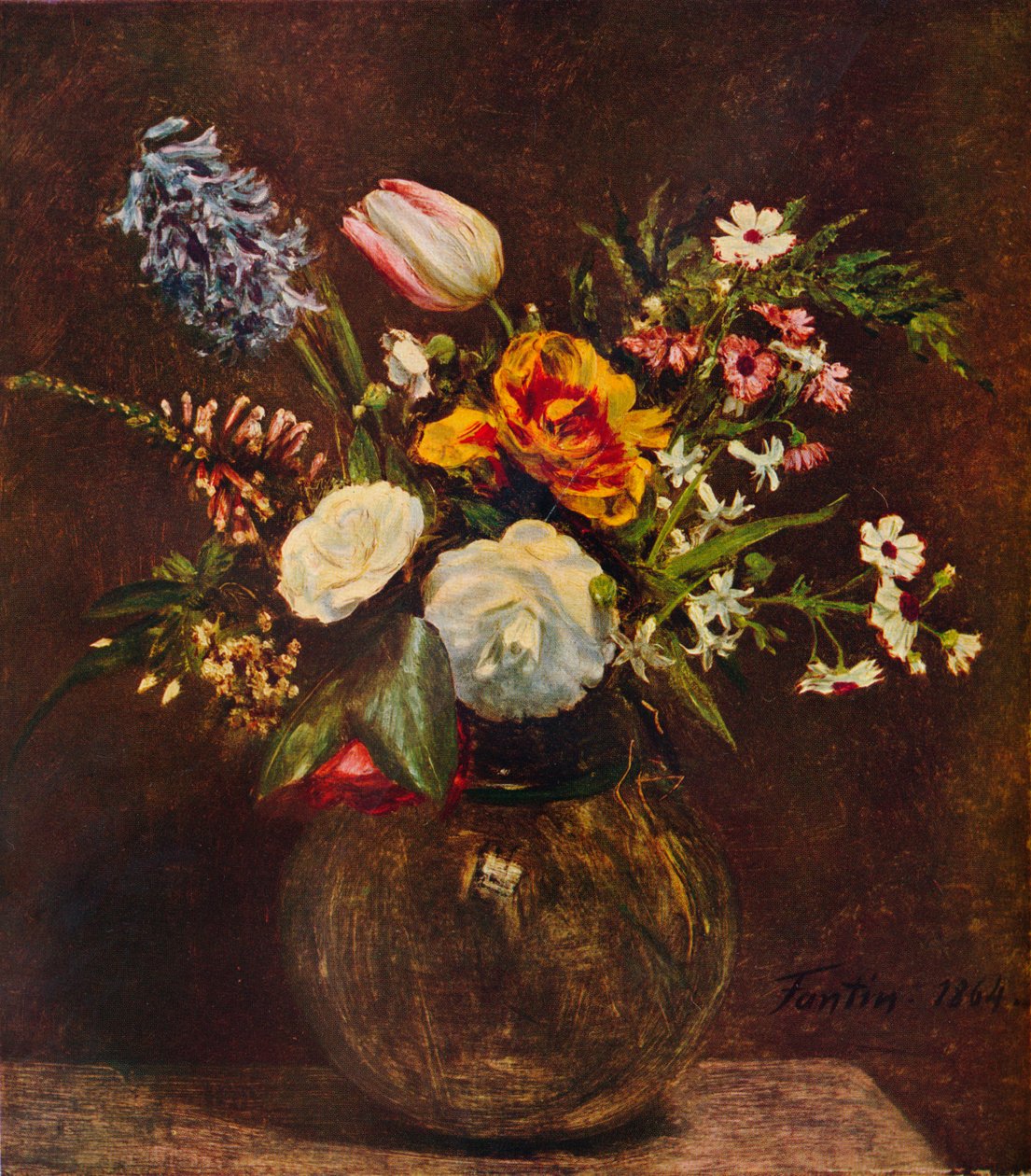 Blomster, c1800-tallet af Ignace Henri Jean Fantin Latour