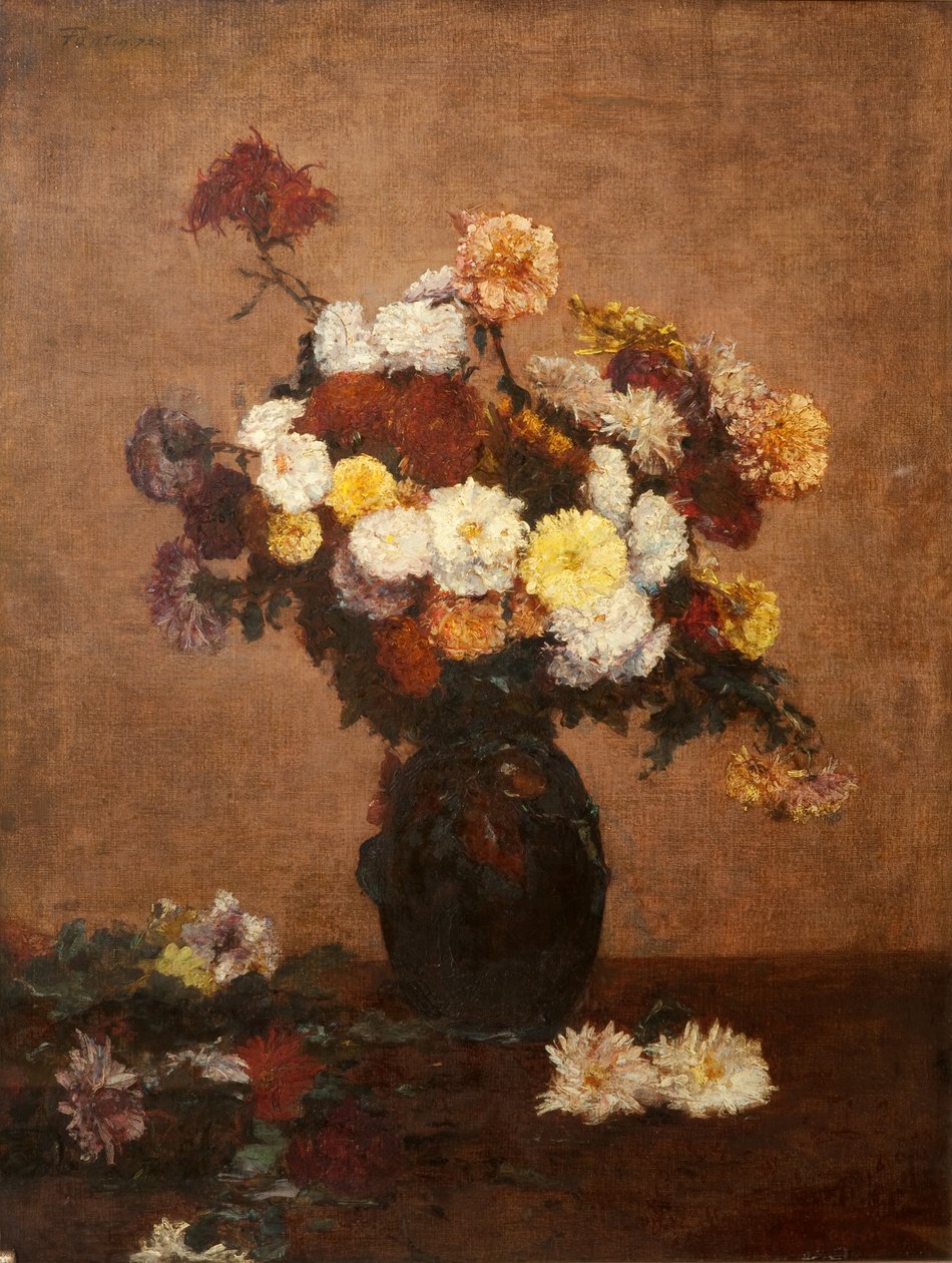 Blomster i en vase, 1872 af Ignace Henri Jean Fantin Latour