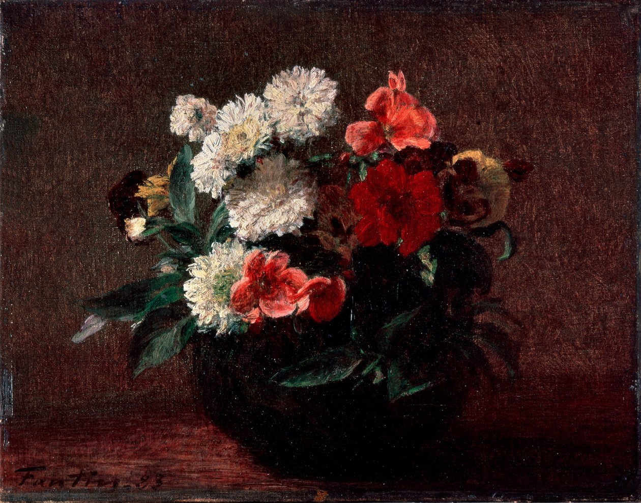 Blomster i en lertøjsvase, 1883. af Ignace Henri Jean Fantin Latour