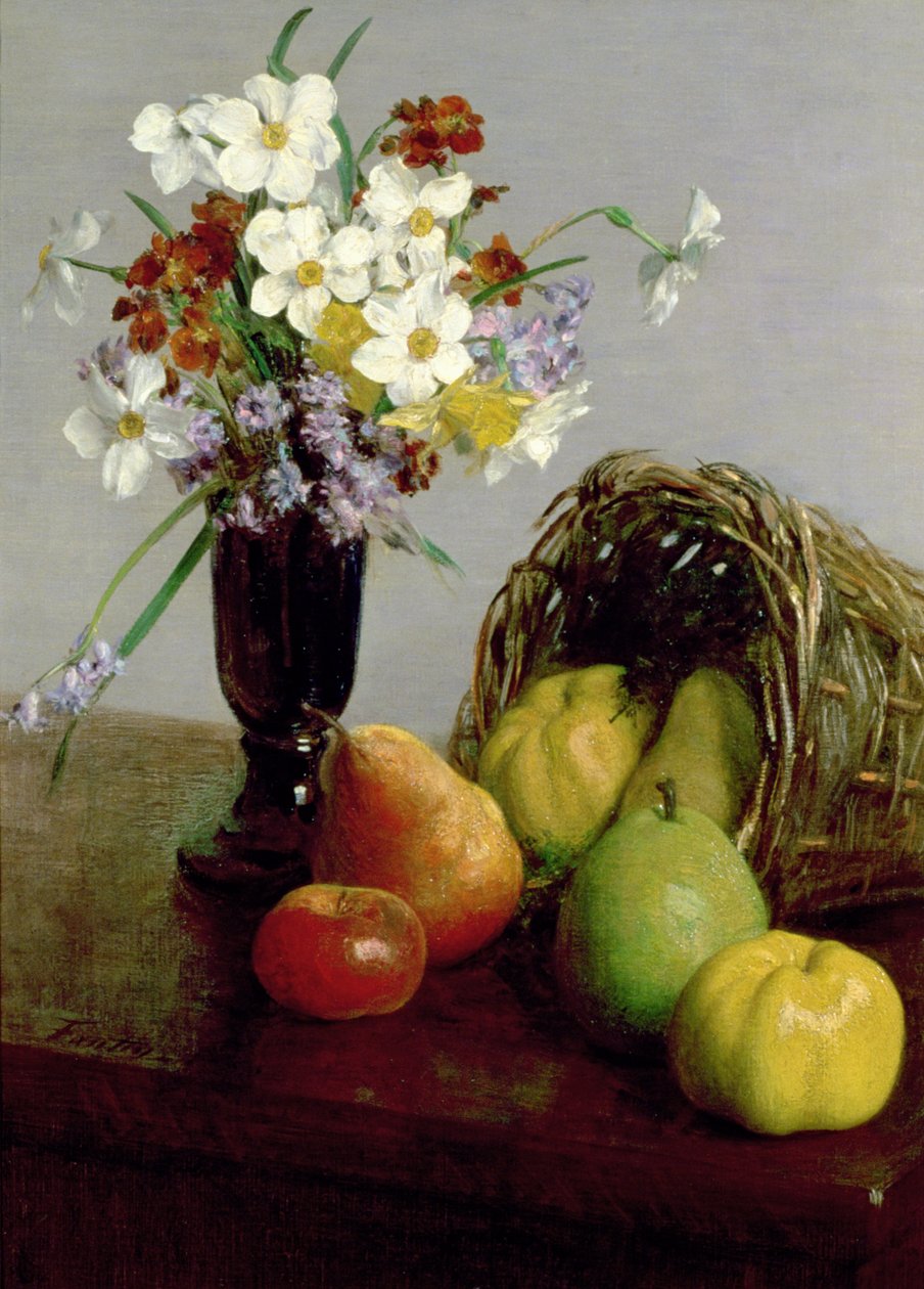 Frugter og Blomster, 1866 af Ignace Henri Jean Fantin Latour