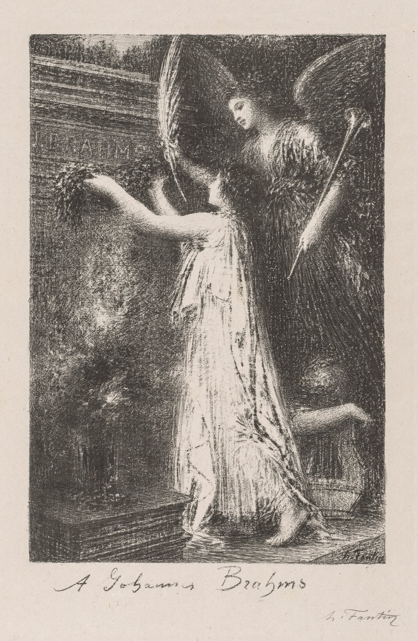 Til Johannes Brahms, 1900. af Ignace Henri Jean Fantin Latour