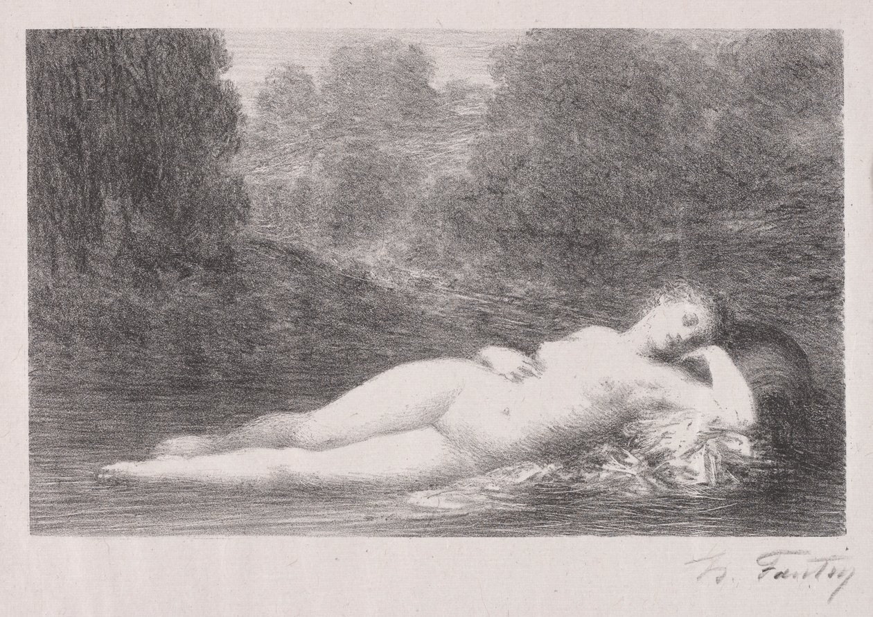 Liggende i vandet, 1903. af Ignace Henri Jean Fantin Latour