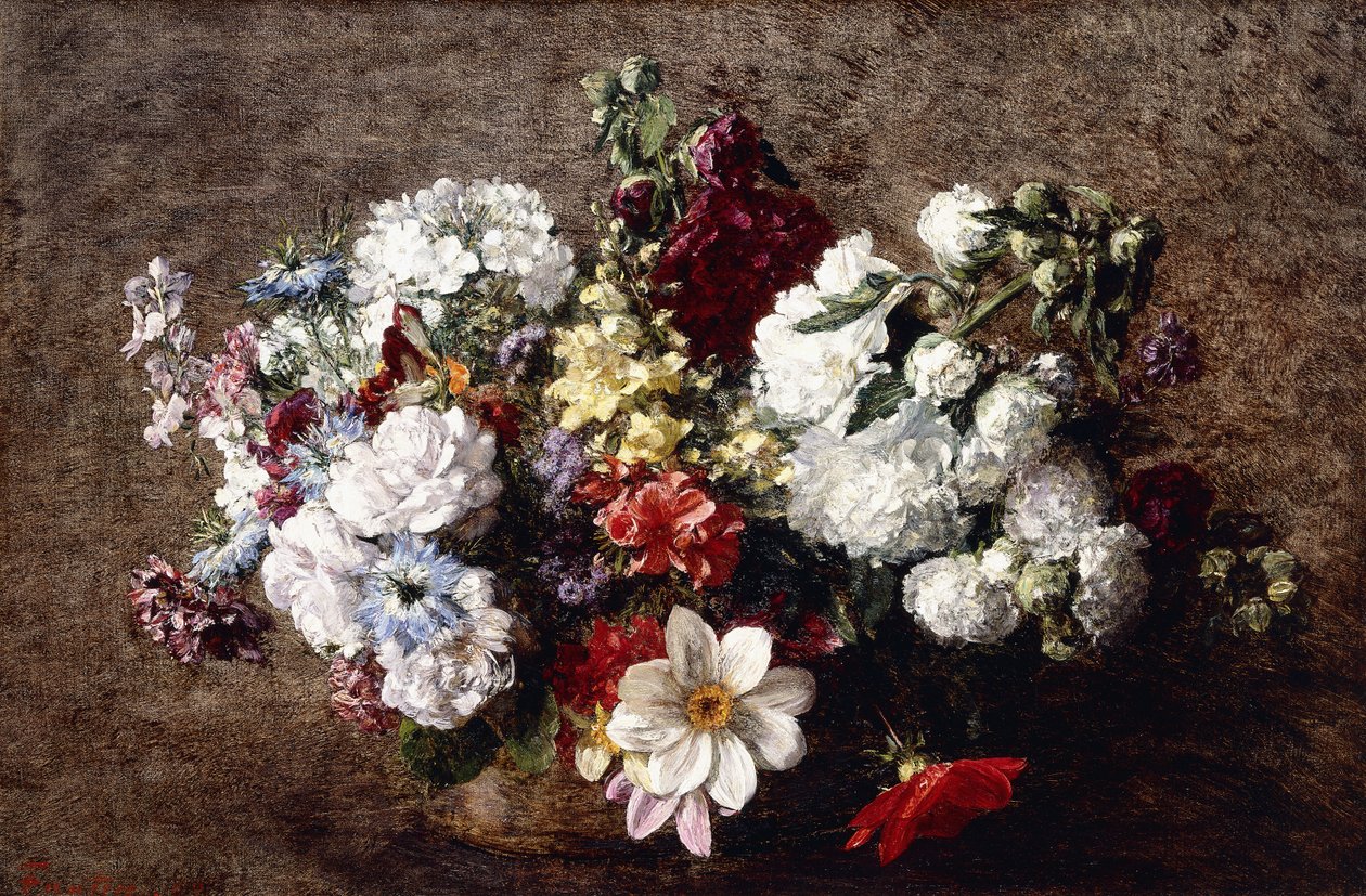 Blandet buket af Ignace Henri Jean Fantin Latour