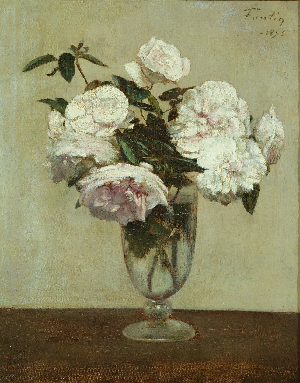 Lyserøde roser af Ignace Henri Jean Fantin Latour