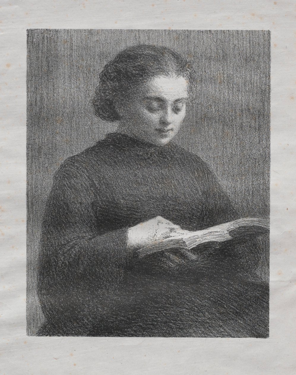 Læsning: Portræt af kunstnerens søster, 1897. af Ignace Henri Jean Fantin Latour