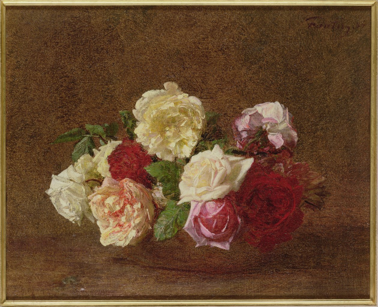 Roser i en skål, 1884 af Ignace Henri Jean Fantin Latour