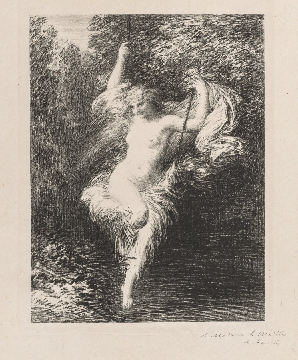 Sarah den Badende, 1892. af Ignace Henri Jean Fantin Latour