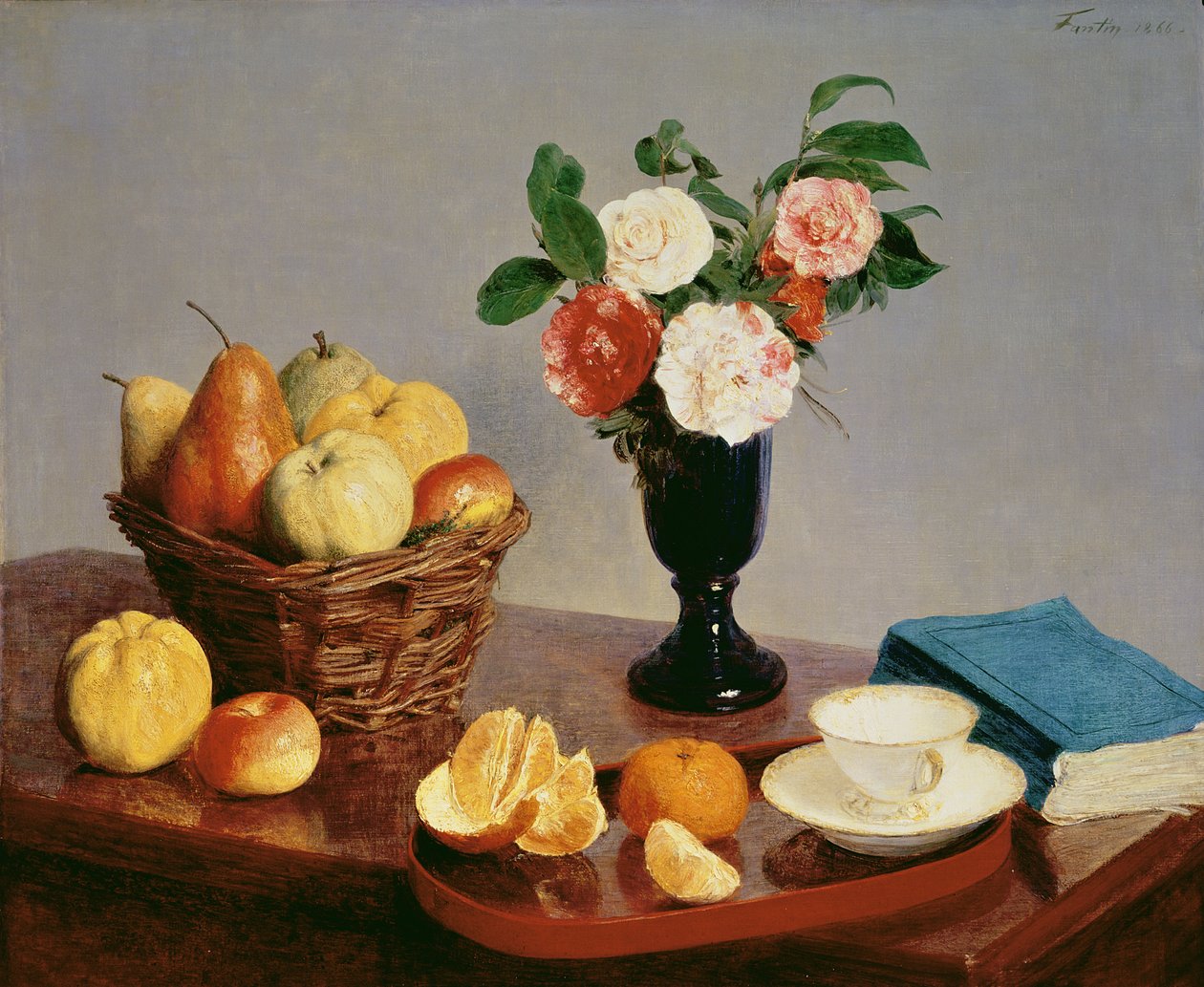 Stilleben, 1866 af Ignace Henri Jean Fantin Latour