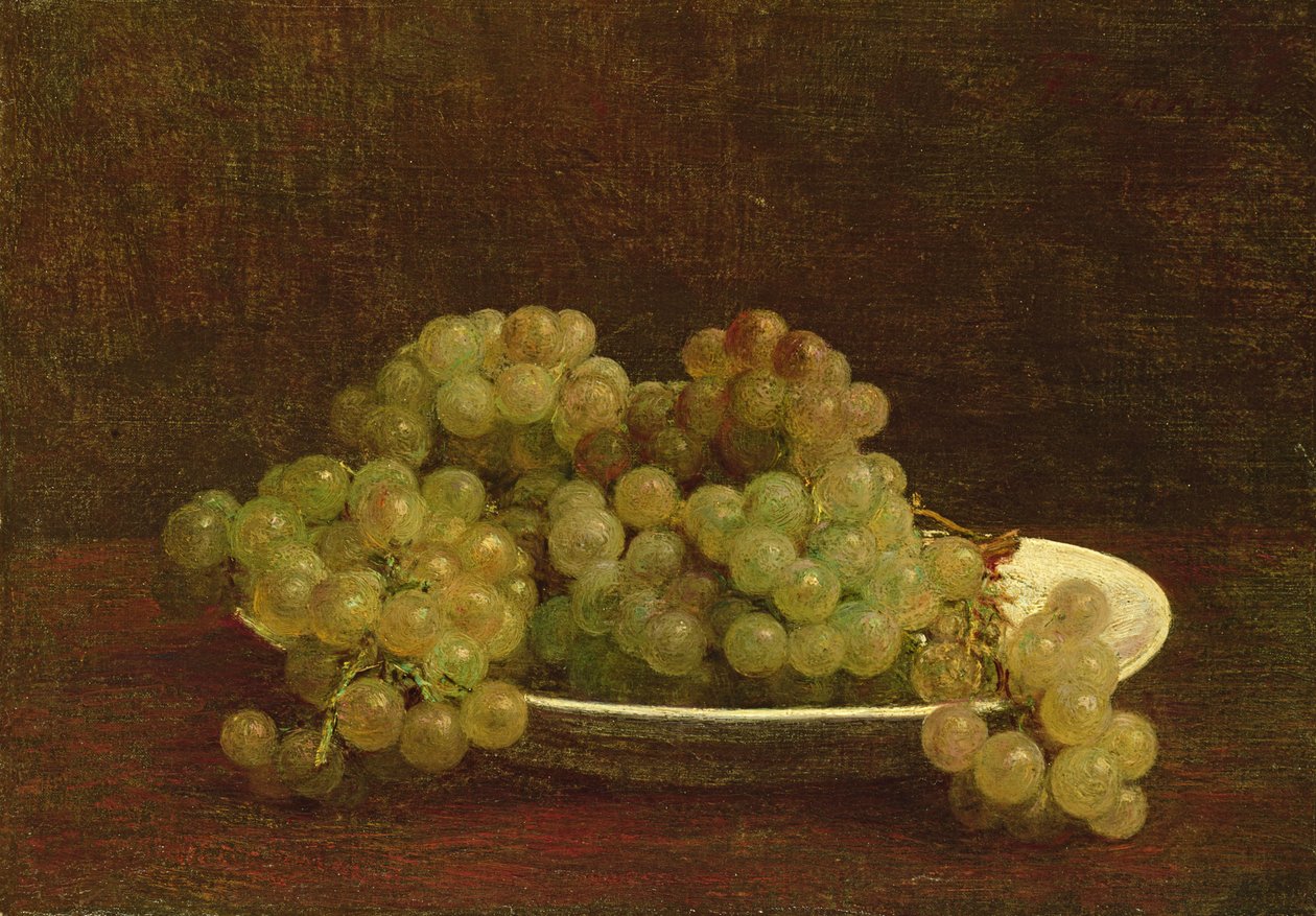 Stilleben af druer, 1890 af Ignace Henri Jean Fantin Latour
