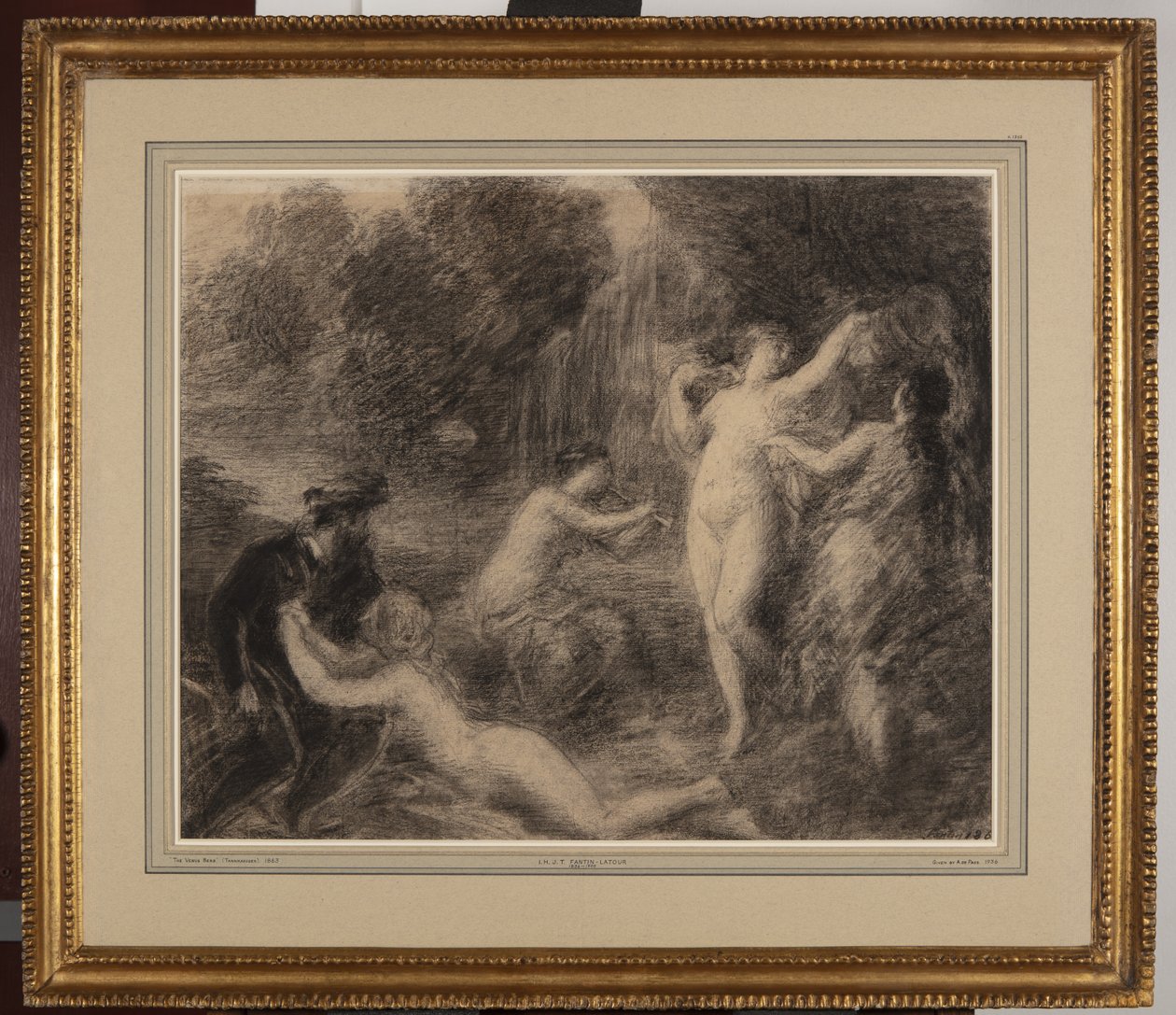 Tannhauser au Venusberg (kridt på papir) af Ignace Henri Jean Fantin Latour